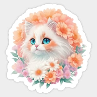 Enchanted Elegance: Ragdoll's Captivating Beauty Unleashed Sticker